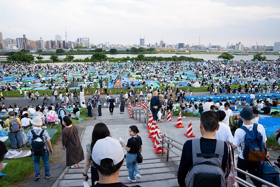 Adachi Fireworks overhead in 2024