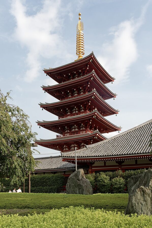 Five-storied pagoda at Sensoji Temple Asakusa