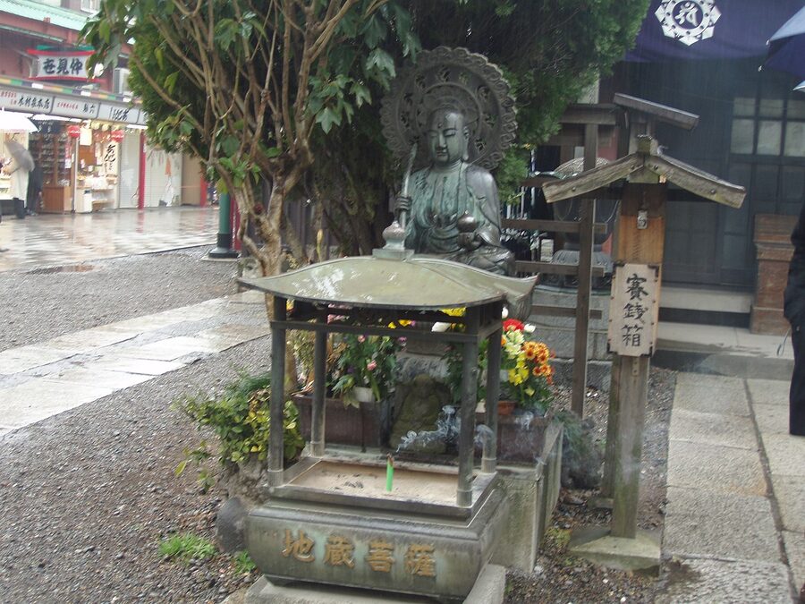 Jizo Bosatsu statue near Nakamise shopping street in Asakusa
