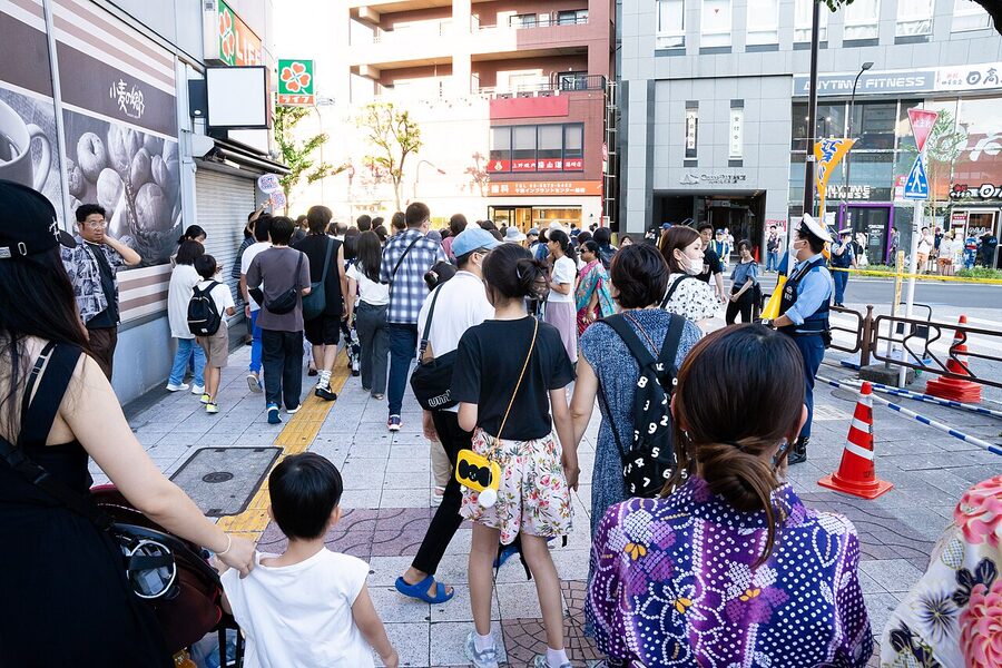 Edogawa Fireworks Festival launch over the Edo River