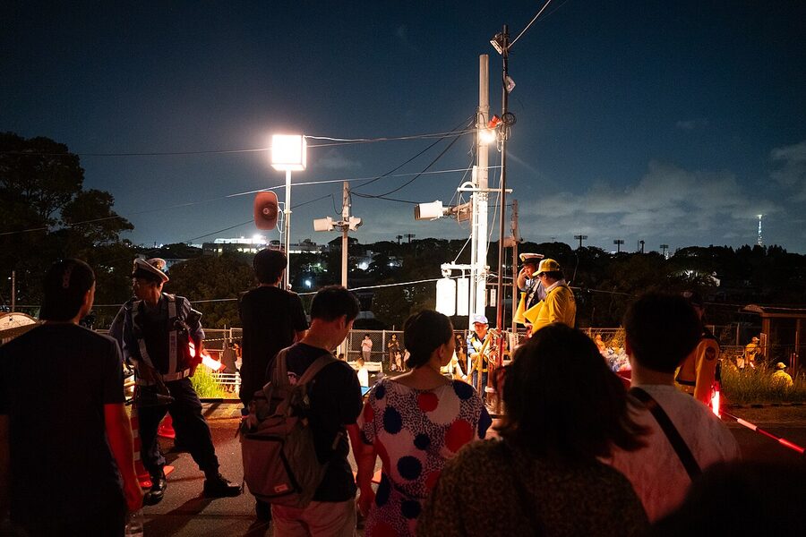 Edogawa Fireworks over night sky