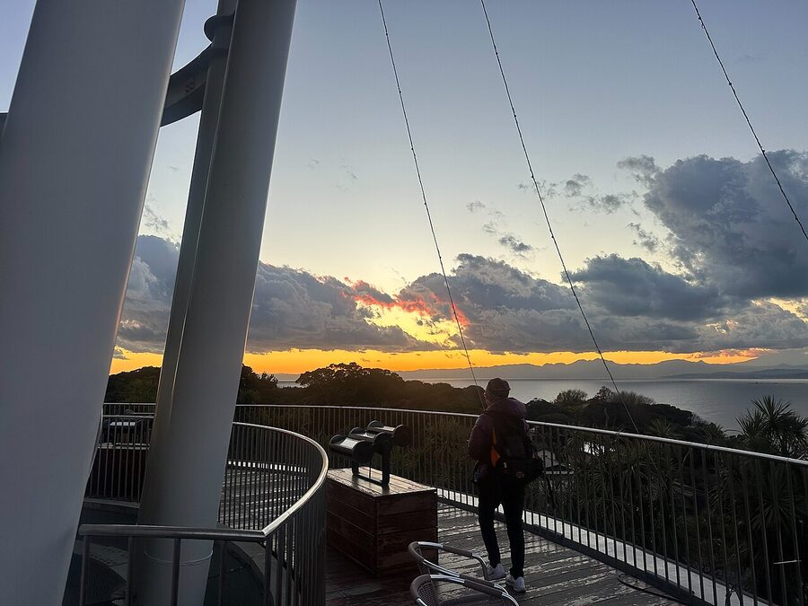 Sunset view over Shonan coast from the Enoshima Sea Candle