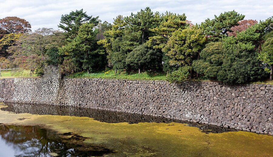 Edo Castle stone walls inside the Tokyo Imperial Palace East Gardens