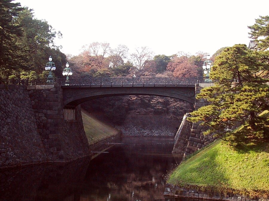 Nijubashi double bridge Tokyo Imperial Palace in daylight