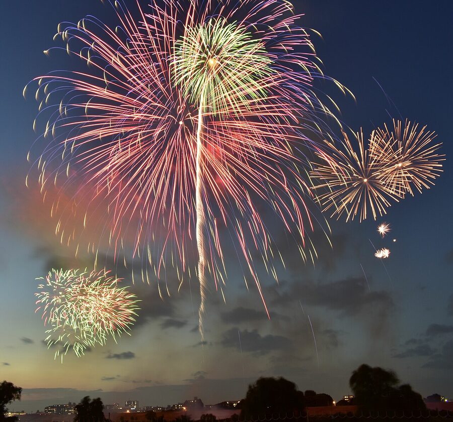 Itabashi Fireworks Festival 2023 spectators on Itabashi riverbank
