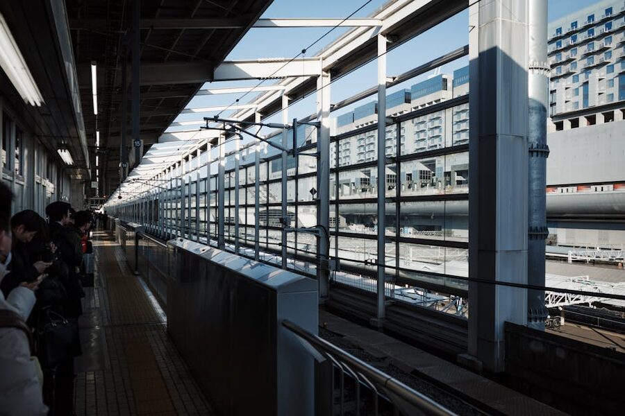 Passengers on platform at Kyoto Station