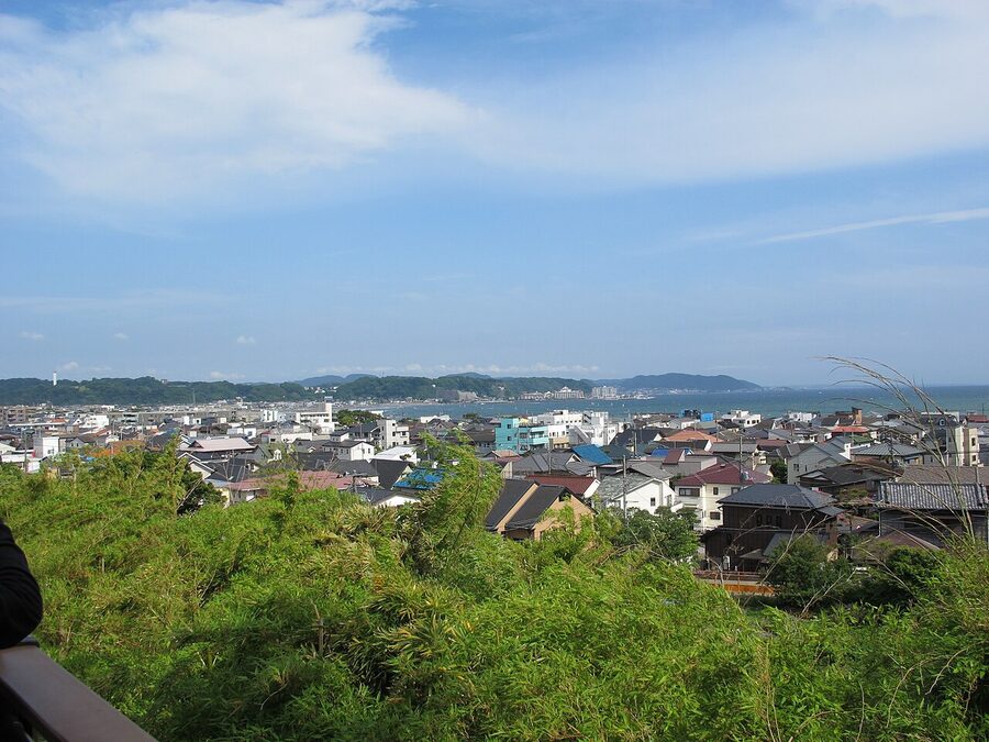 View of Kamakura and the ocean from Hasedera Temple observation terrace
