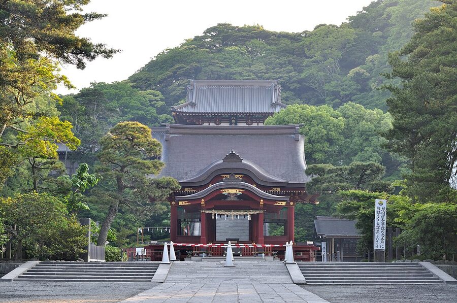 Main hall of Tsurugaoka Hachimangu Shrine in Kamakura