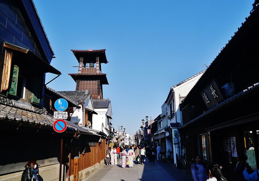 Toki no Kane wooden bell tower in Kawagoe Little Edo