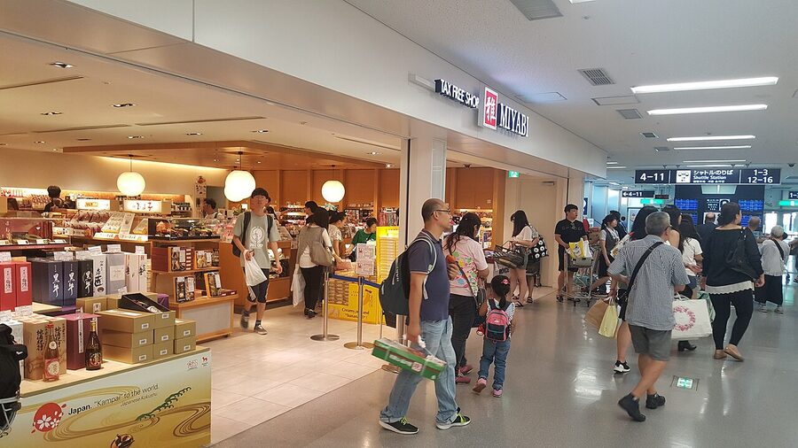 Tax Free shop sign at a Japanese airport