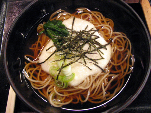 Tororo soba at a Takao restaurant grated yam over buckwheat noodles