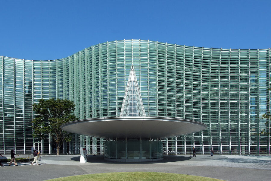 National Art Center Tokyo undulating glass facade designed by Kisho Kurokawa
