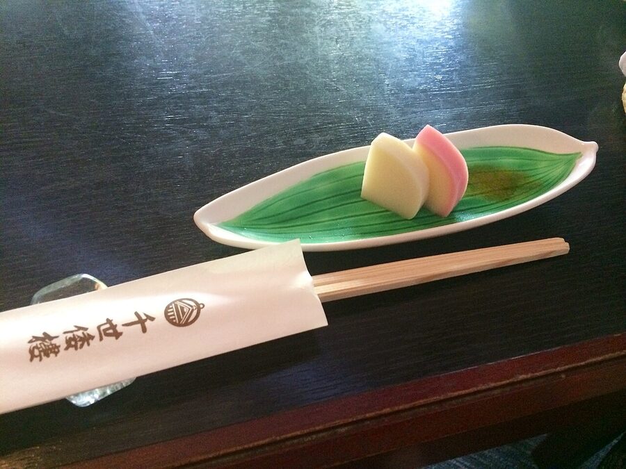 Odawara kamaboko fish cake displayed on a plate