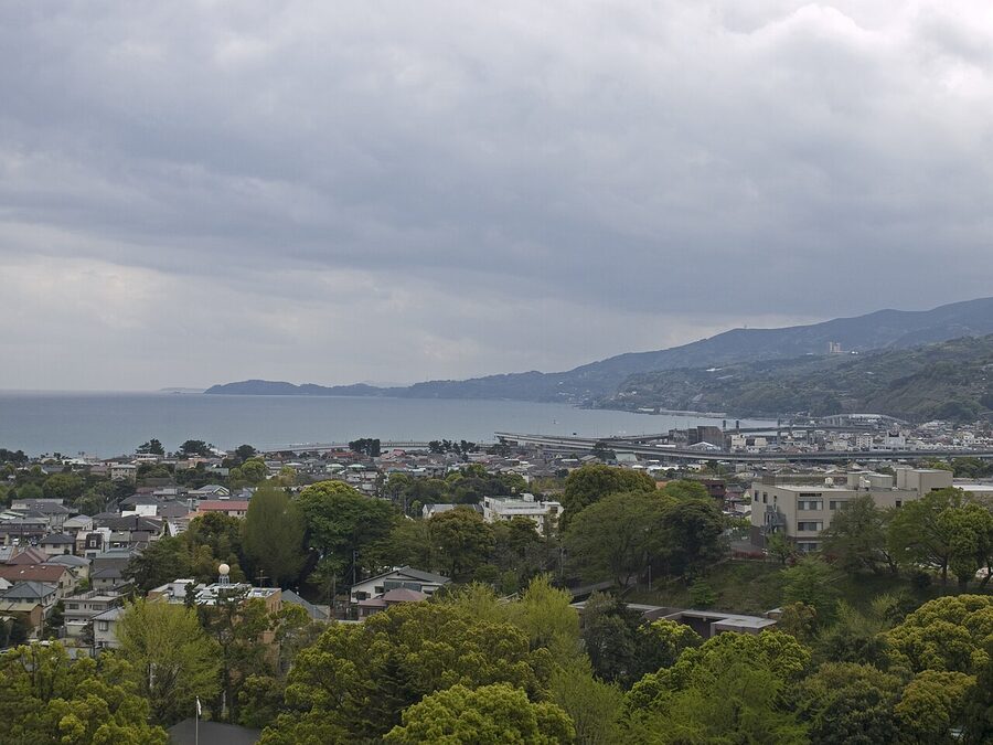 Sagami Bay seen from Odawara Castle keep