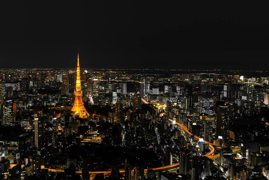Tokyo Tower at night from Roppongi