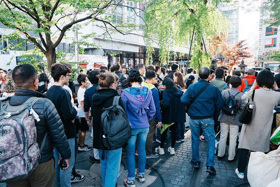 The Hachiko bronze statue at Shibuya Station Hachiko Exit, Tokyo
