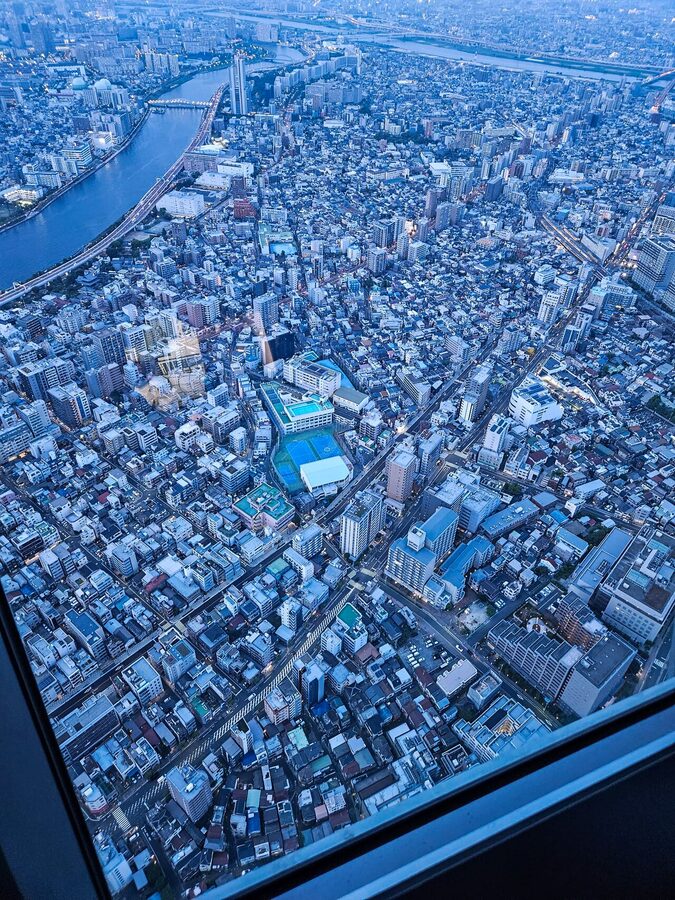 Evening view from Tokyo Skytree observation deck