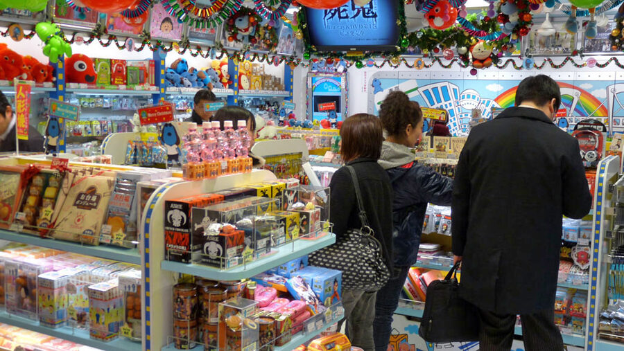 Tokyo Character Street entrance signage in the underground shopping arcade