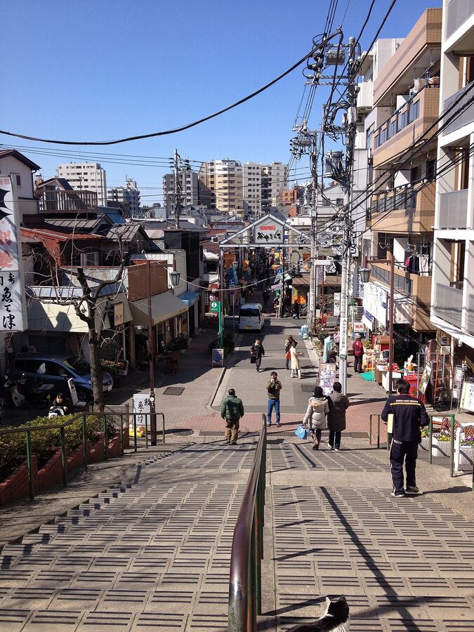 Yuyake Dandan sunset stairs in Yanaka, Tokyo