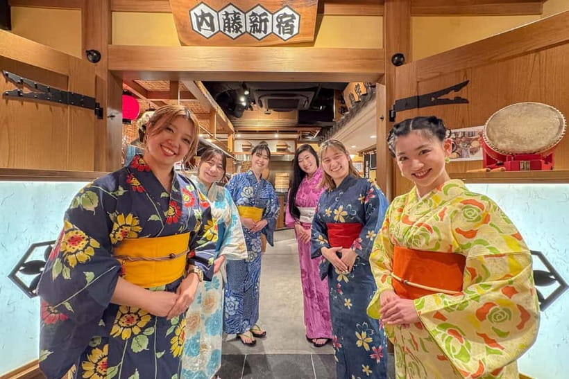 Bon Dance IZAKAYA in Shinjuku, Tokyo - The 19:00 dinner course, from tofu to sushi