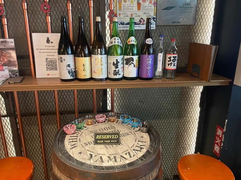 Casual Japanese sake tasting and snack experience, Kabukicho - Traditional snacks make the comparisons easier
