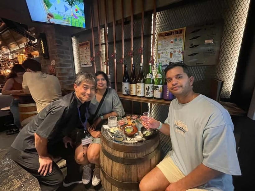 Casual Japanese sake tasting and snack experience, Kabukicho - Amazake gives the tasting a sweet finish