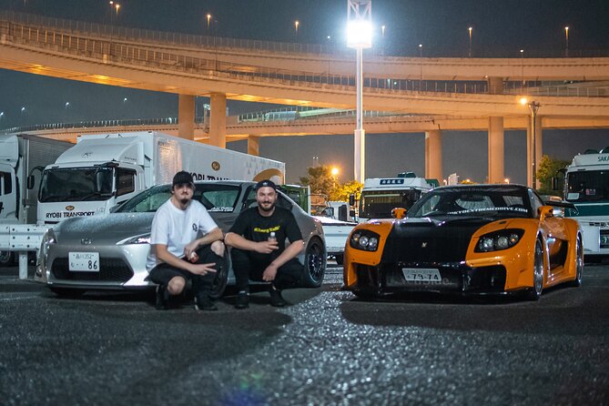 Daikoku PA JDM Car Scene Tour in Tokyo Drift RX7 - Rainbow Bridge turns the drive into sightseeing