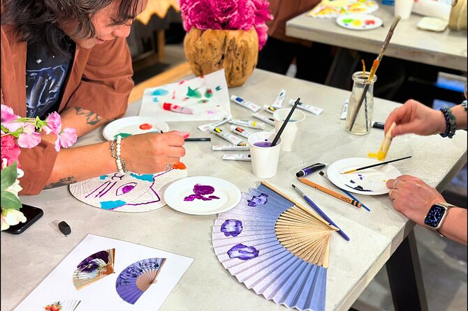 Japanese Fan Painting Workshop ~ in a Tokyo Flower Shop - What the $60 price includes
