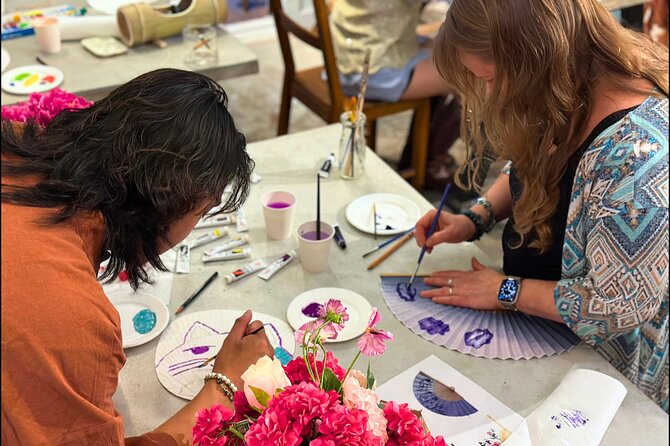 Japanese Fan Painting Workshop ~ in a Tokyo Flower Shop - Practical details before you go