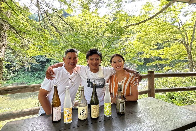 Private Sake Tasting at 300 Years Old Sake Brewery in Tokyo - Tasting sake on the brewery patio