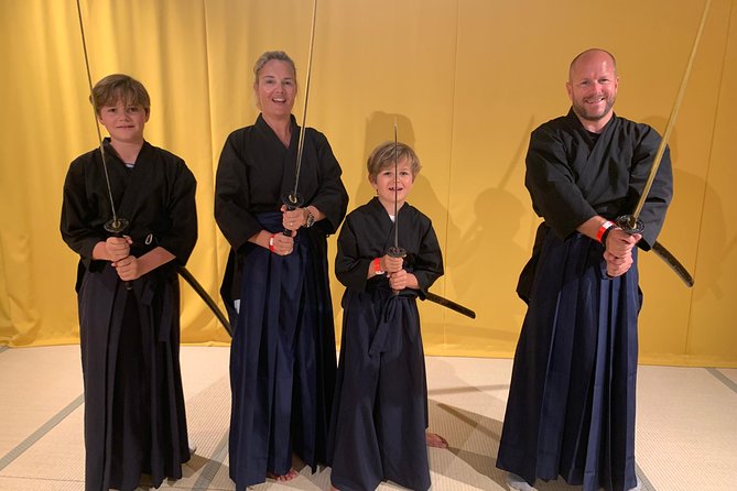 Samurai Sword Experience (Family Friendly)at SAMURAI MUSEUM TOKYO - Putting on the hakama and samurai gear