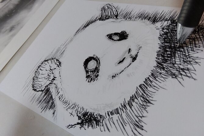 Sumi-e (ink painting) experience in Tokyo - Choosing watercolor, ballpoint pen, or colored pencil
