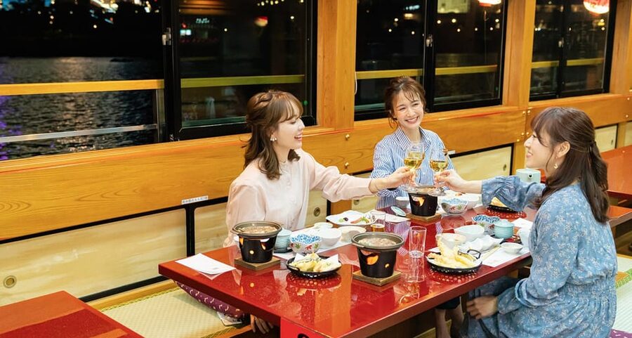Sumida River: Japanese Traditional Yakatabune Dinner Cruise - Free-Flow Drinks and QR-Code Ordering