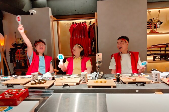 Sushi Making with Interactive Samurai Experience at JIN-ASAKUSA - Making five nigiri pieces by hand
