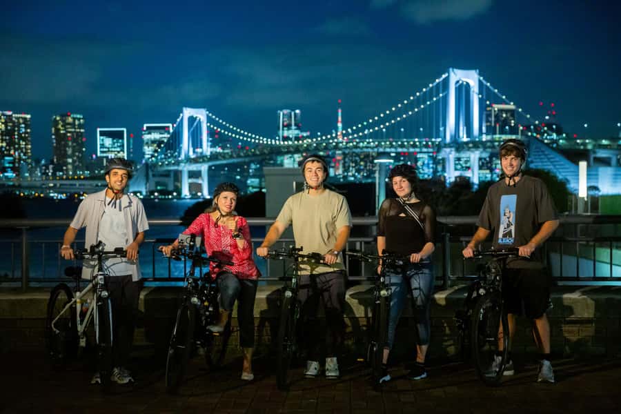 Tokyo Bay Area: Sunset Night View 3h E-bike Guided Bike Tour - Key points at a glance