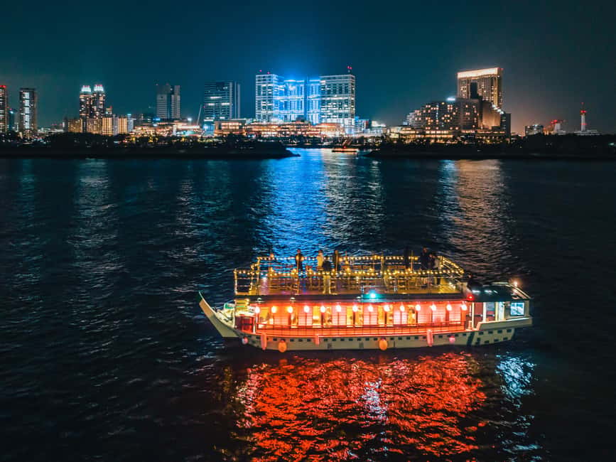 Tokyo Dinner Cruise & Tradition Show & Drinks & Tokyo Tower - Eitai Bridge and the live performance