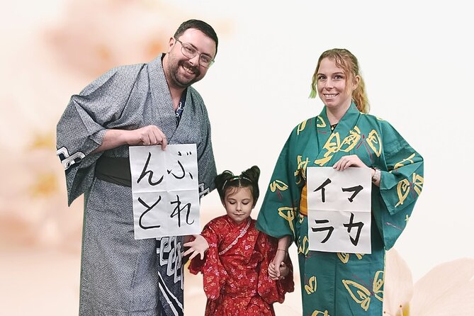 Tokyo Family Culture Workshop: Calligraphy, Origami &Yukata Photo - Calligraphy on a shikishi board