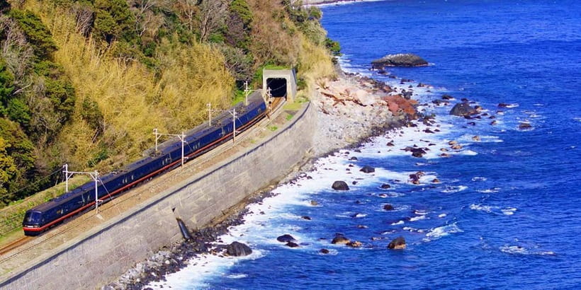Tokyo: Izu Scenic Oceanview Train, Volcano, Coast Day Trip - Omuroyama, a giant green pudding above Izu