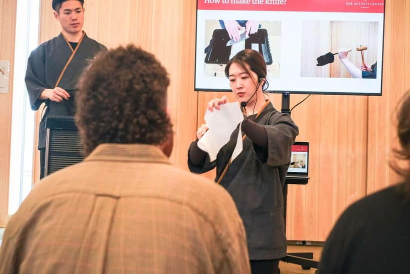 Tokyo: Knife Making Workshop (Sharpening, Engraving) - Packaging, snacks, and the finished souvenir