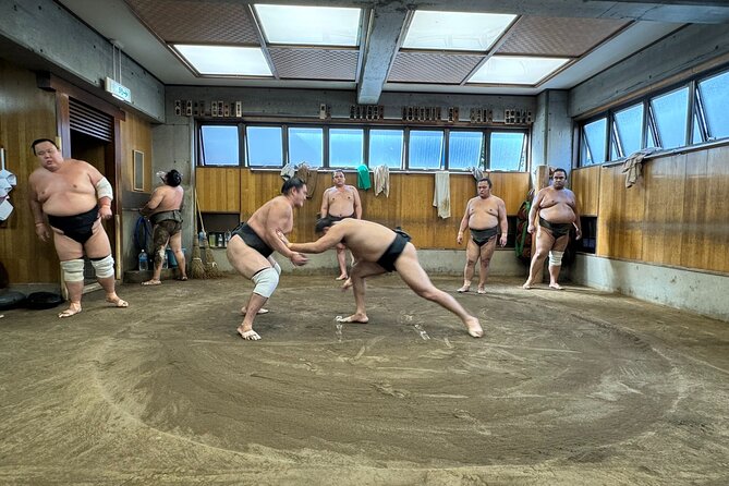 TOKYO , No1 Yokozuna Stable Morning Practice in Ryogoku - Walking past Kokugikan, the heart of tournament sumo