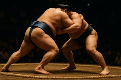 Tokyo Shinjuku Sumo Show & Experience with Photo - Watching two wrestlers show speed and strength
