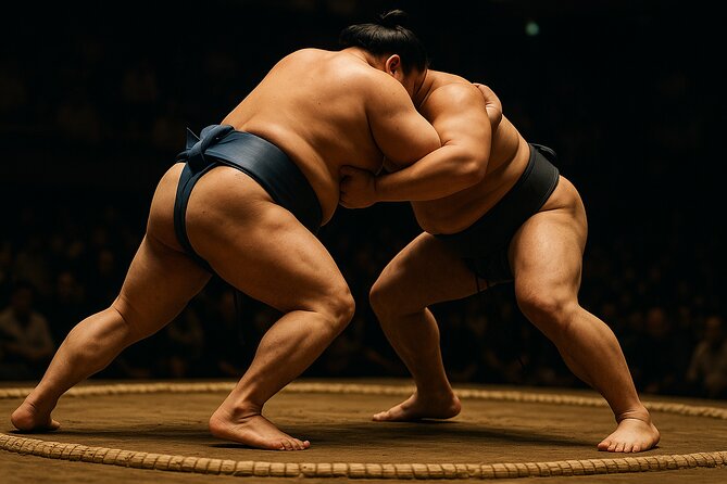 Tokyo Shinjuku Sumo Show & Experience with Photo - Watching two wrestlers show speed and strength