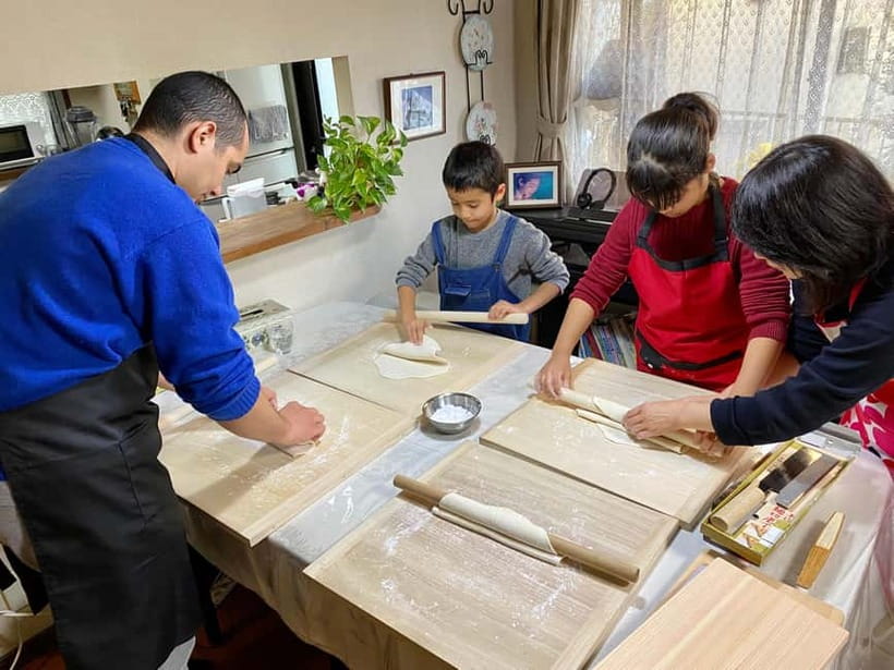 Tokyo: Traditional foot-kneaded Udon noodles class - Mixing Dough and Taking the First Steps