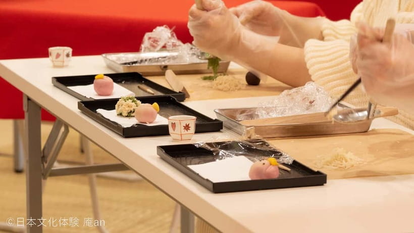 Tokyo: Two Types of Japanese Sweets Making and Tea Ceremony - Three Japanese sweets skills in 125 minutes