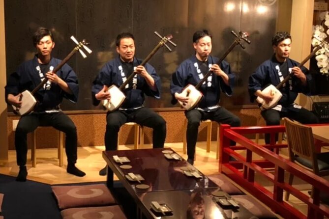 Tsugaru shamisen performance over traditional dinner - Senso-ji in a short evening visit