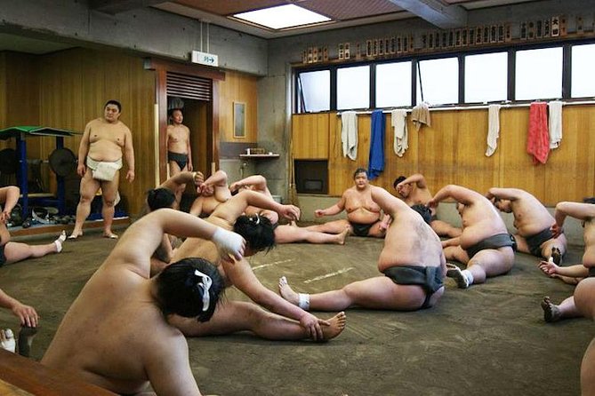 Watch Sumo Morning Practice at Stable in Tokyo - The photo session at the end